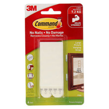 Load image into Gallery viewer, COMMAND 17206 4 PACK PICTURE HANGING STRIPS LARGE (UP TO 7.2KG) WHITE