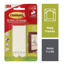 Load image into Gallery viewer, COMMAND 17206 4 PACK PICTURE HANGING STRIPS LARGE (UP TO 7.2KG) WHITE