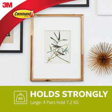 Load image into Gallery viewer, COMMAND 17206 4 PACK PICTURE HANGING STRIPS LARGE (UP TO 7.2KG) WHITE