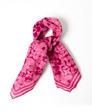 Load image into Gallery viewer, Louis Vuitton Takashi Murakami Pink flower Scarf Cosmic Blossoms