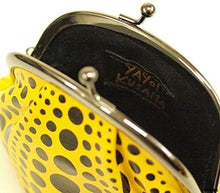 Load image into Gallery viewer, Yayoi Kusama Pumpkin Coin Purse Wallet Yellow Black Dot Leather MoMA Yayoi Kusama