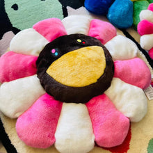 Load image into Gallery viewer, Takashi Murakami flower pillow cushion pink brown face