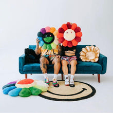 Load image into Gallery viewer, Takashi Murakami Flower Pillow Rainbow Black face - Designstoresyd