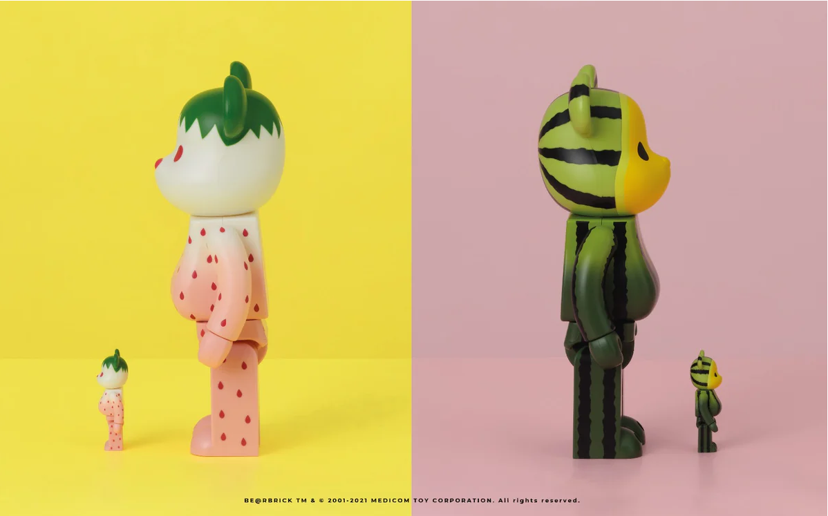 Bearbrick x CLOT Summer Fruits Snow Strawberry and Yellow
