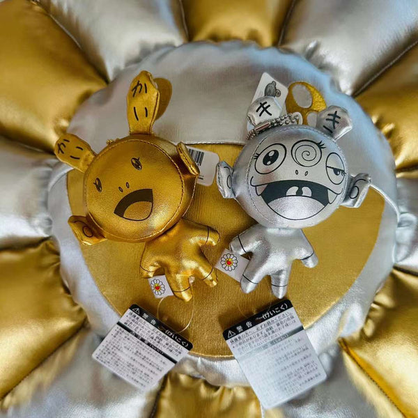 Takashi Murakami Kaikai kiki keychain gold and silver set