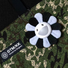 Load image into Gallery viewer, Takashi Murakami Black Grey Flower Plush Keychain
