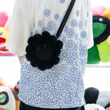 Load image into Gallery viewer, Takashi Murakami rainbow flower shoulder bag all black

