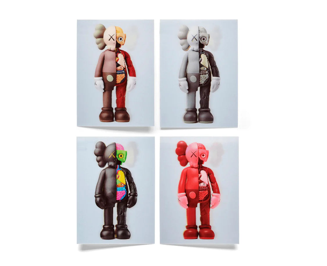 KAWS COMPANION FLAYED 4体セット KAWS Companion Flayed Lenticular Postcard (Set of 4) – Designstoresyd