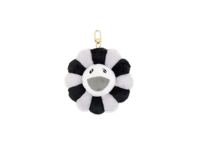 Takashi Murakami Black and Grey Flower Plush Mascot Keychain 11cm