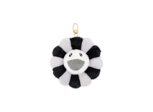 Load image into Gallery viewer, Takashi Murakami Black and Grey Flower Plush Mascot Keychain 11cm
