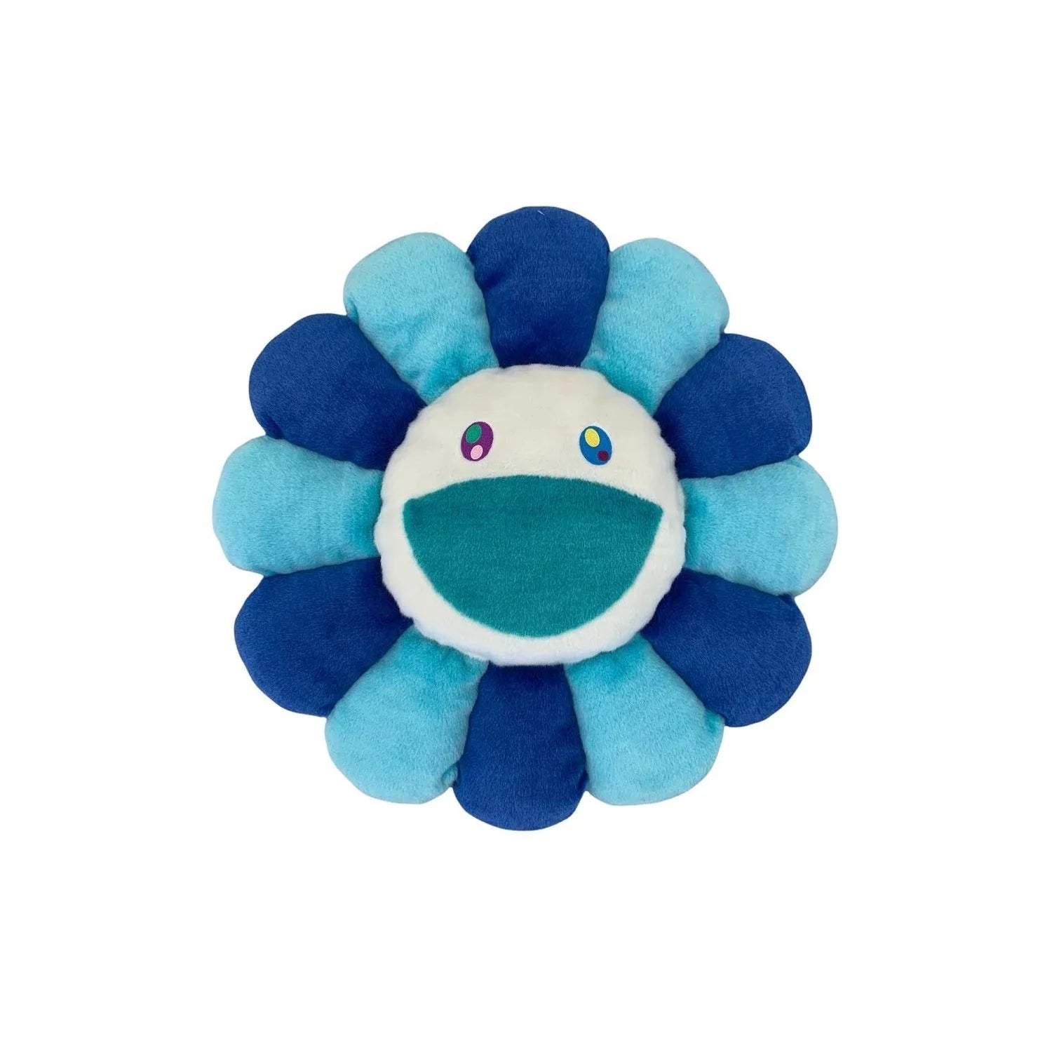 Takashi Murakami flower pillow cushion turquoise blue kaikai kiki