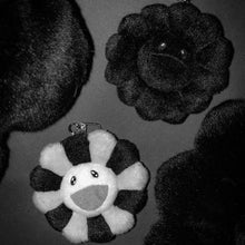 Load image into Gallery viewer, Takashi Murakami Black and Grey Flower Plush Mascot Keychain 11cm
