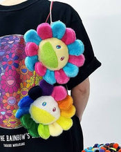 Load image into Gallery viewer, Takashi Murakami rainbow flower shoulder pouch bag pink and blue
