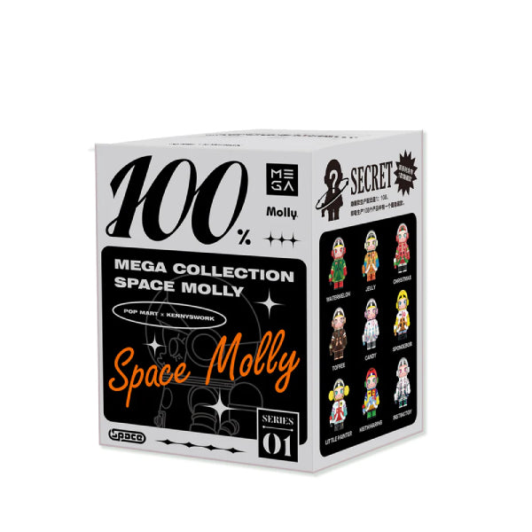 POP MART MEGA SPACE COLLECTION 100% Space Molly Series 01 open box