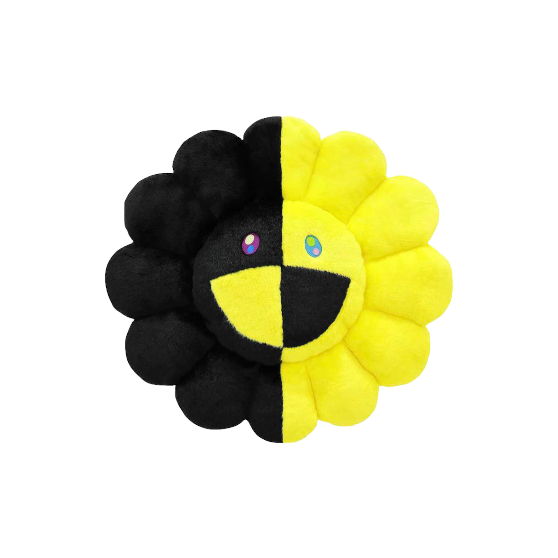 HIKARU × TAKASHI MURAKAMI コラボクッション Takashi Murakami x HIKARU Collaboration Flower Plush Black/Yellow