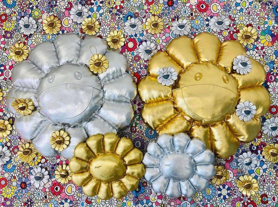 Takashi Murakami Silver Flower Cushion limited colours