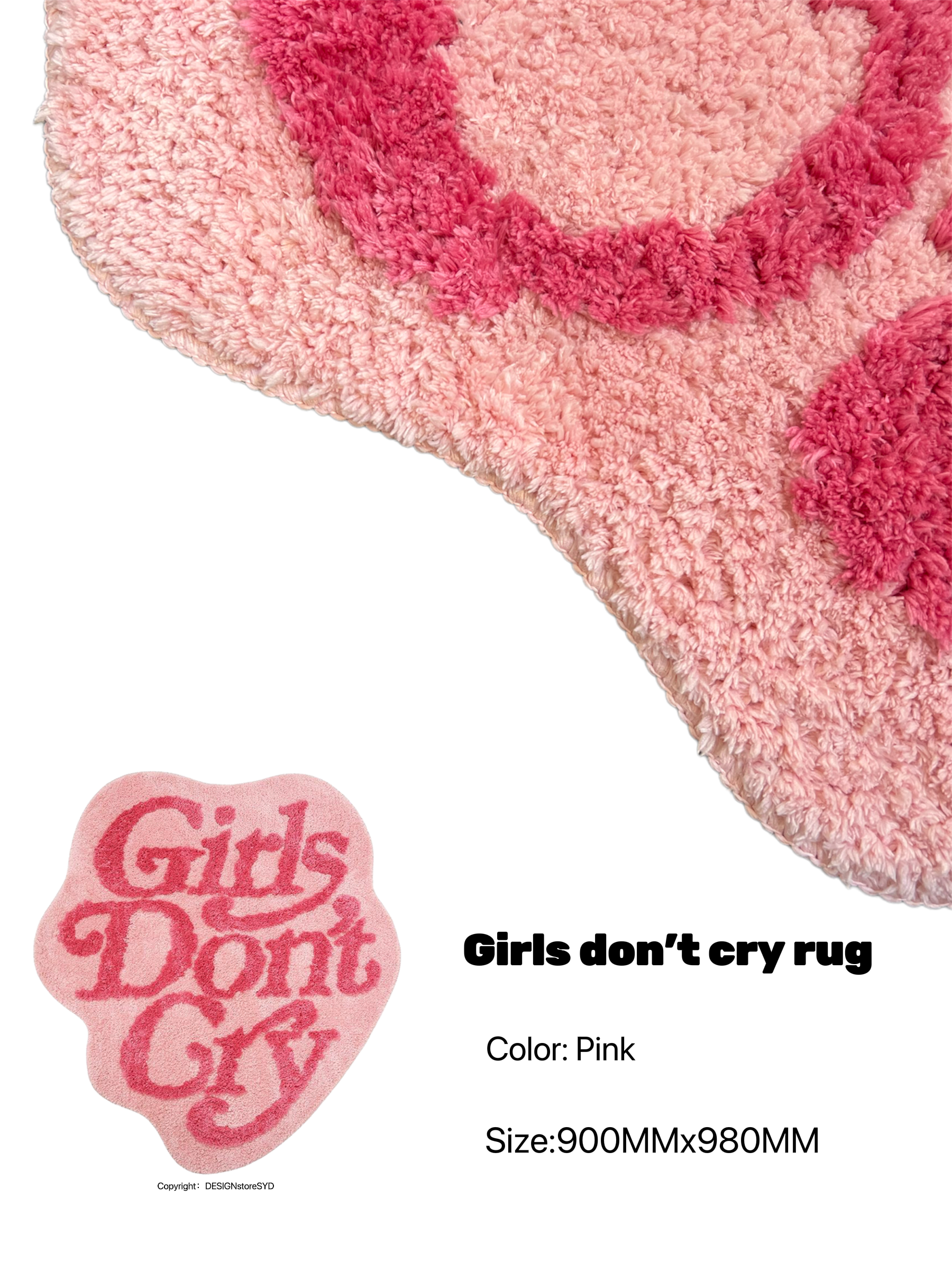 ブラウン　GIRLS DON'T CRY RUG 【BROWN】　verdy 3D Shaggy BROWN Area Rug - 3D444 – Nova Furniture