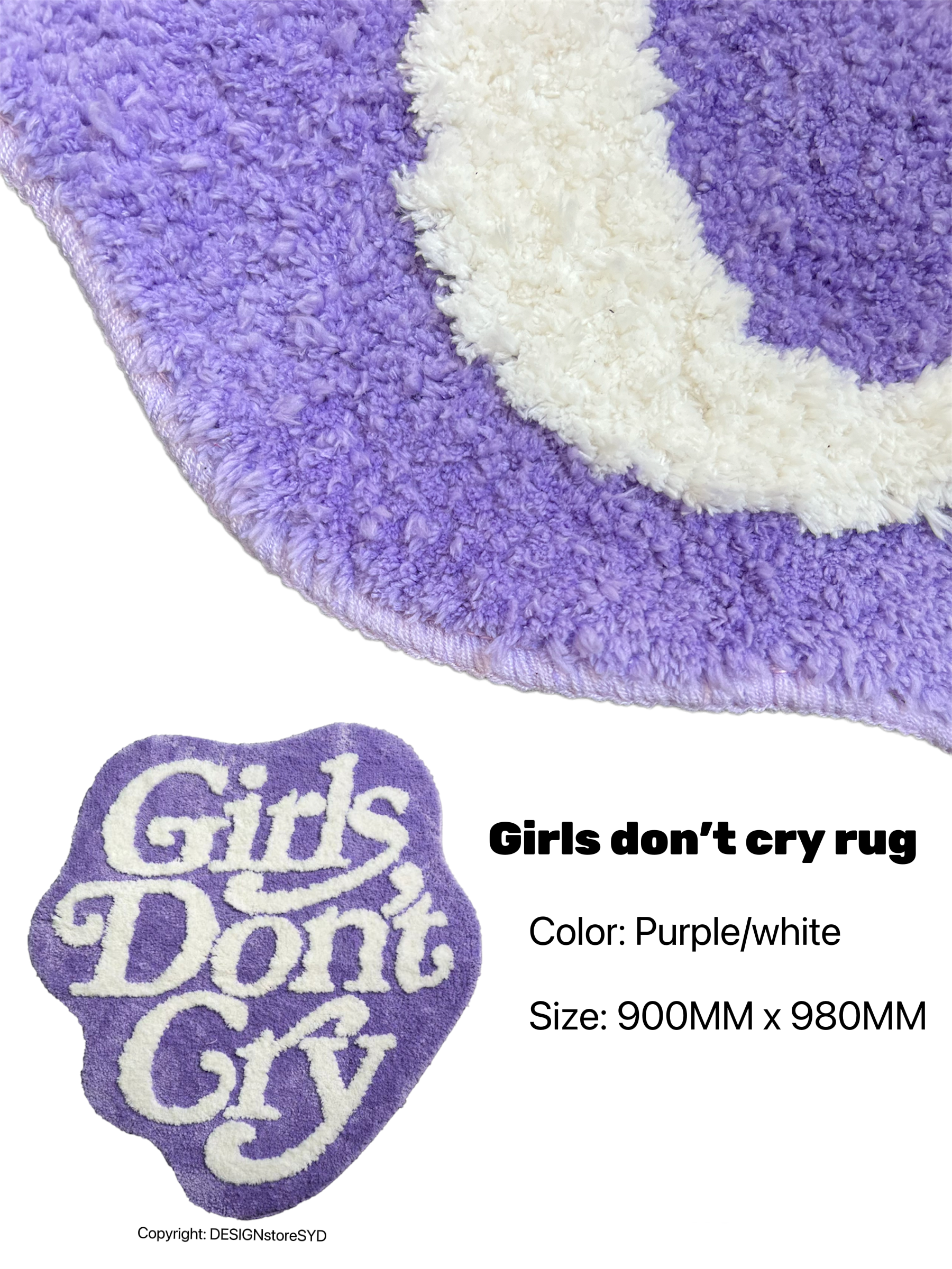 Girls Don't Cry Rug Purple – Designstoresyd