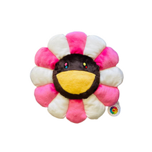 Load image into Gallery viewer, Takashi Murakami flower pillow cushion pink brown face

