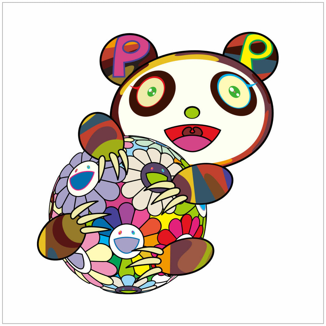 TAKASHI MURAKAMI 'A Panda Cub Hugging a Ball of Flowers' SIGNED Silkscreen Print
